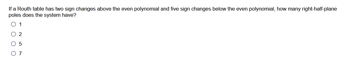 If a Routh table has two sign changes above the