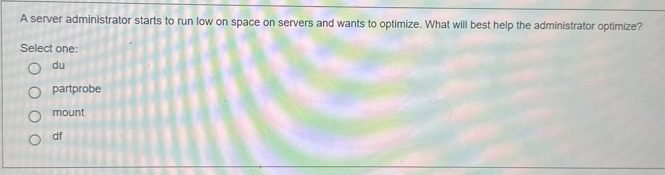 A server administrator starts to run low on space