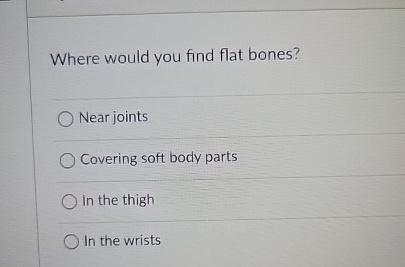 Where would you find flat bones? Near joints