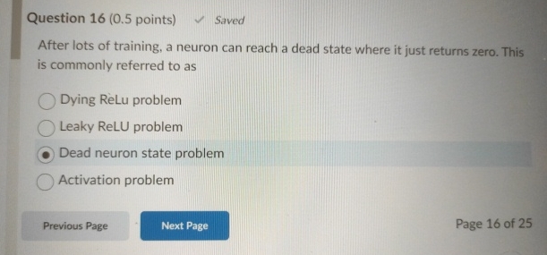 Question 1 6 ( 0 . 5 points ) Saved After lots of