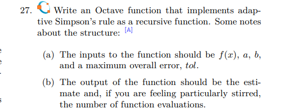 Write an Octave function that implements adap -