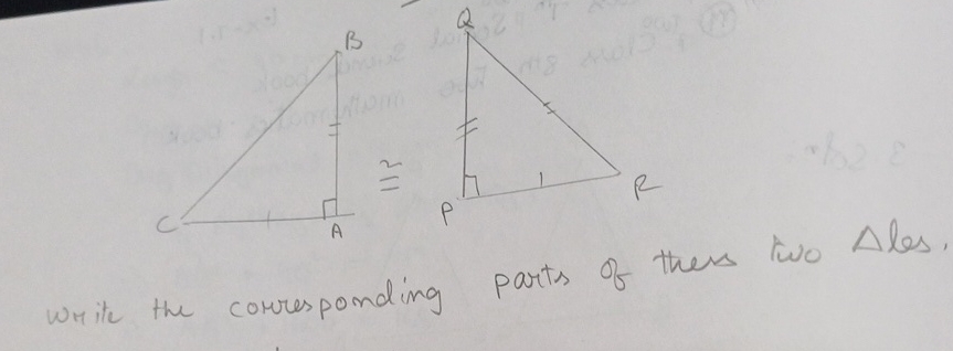 Write the corresponding parts of thens two les,