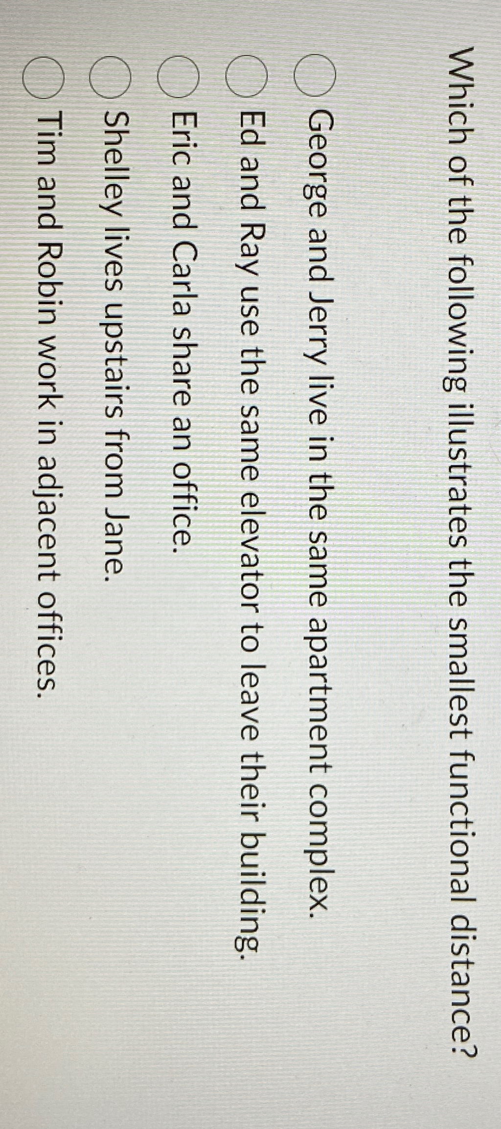 Which of the following illustrates the smallest