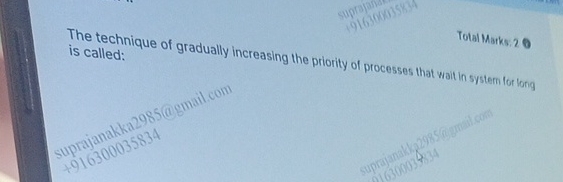 Total Marks. 2 0 The technique of gradually