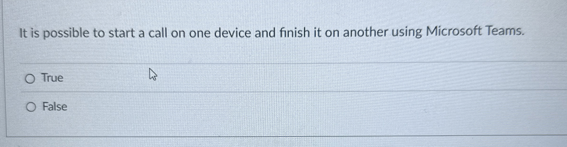 It is possible to start a call on one device and