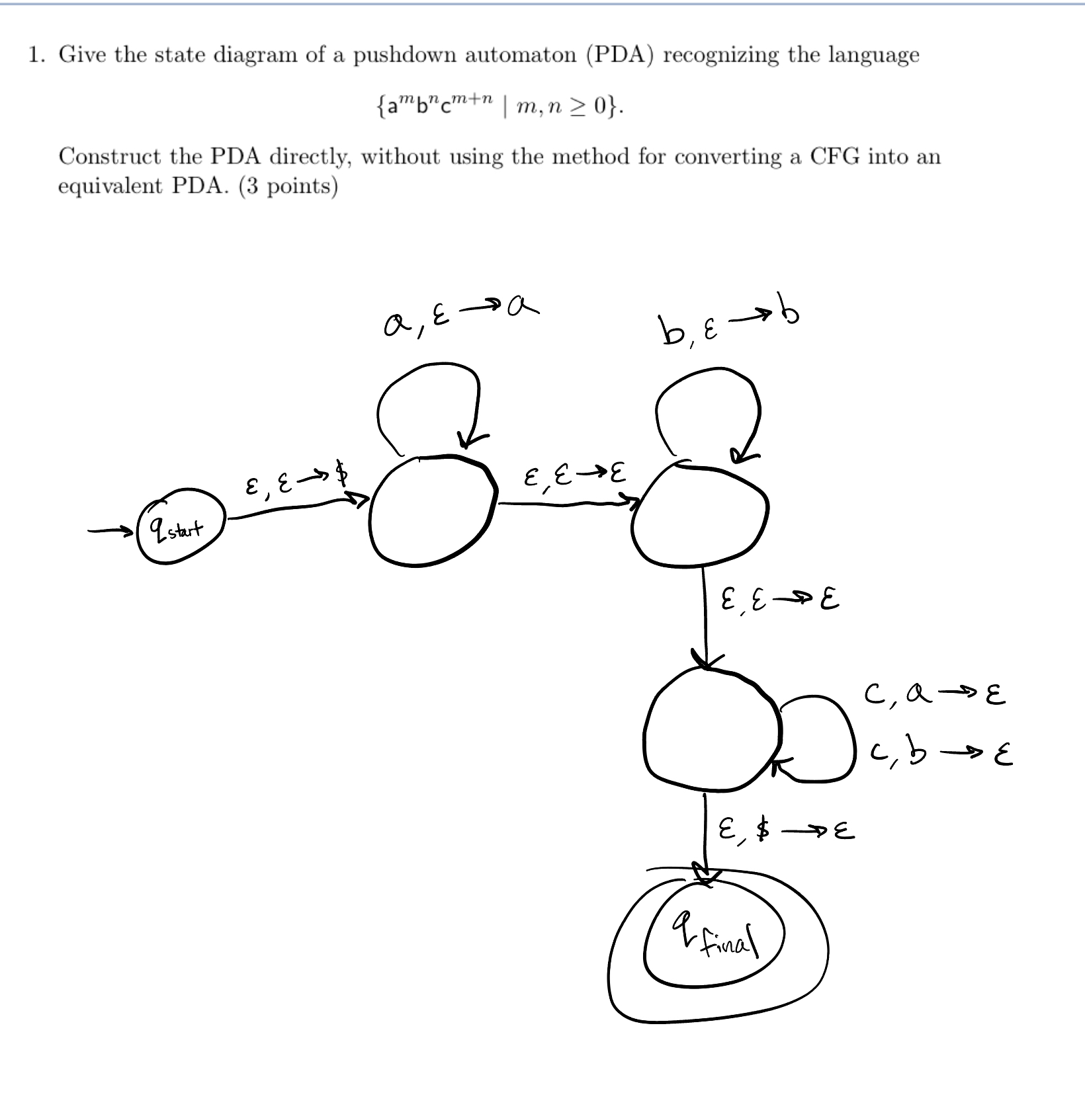 Please verify the correctness of the given PDA