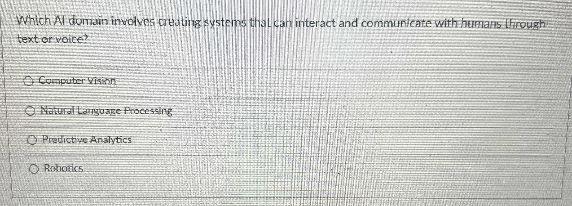 Which Al domain involves creating systems that