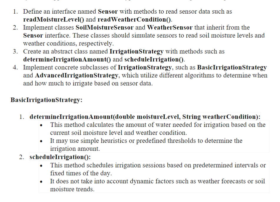 please complete java program Define an interface