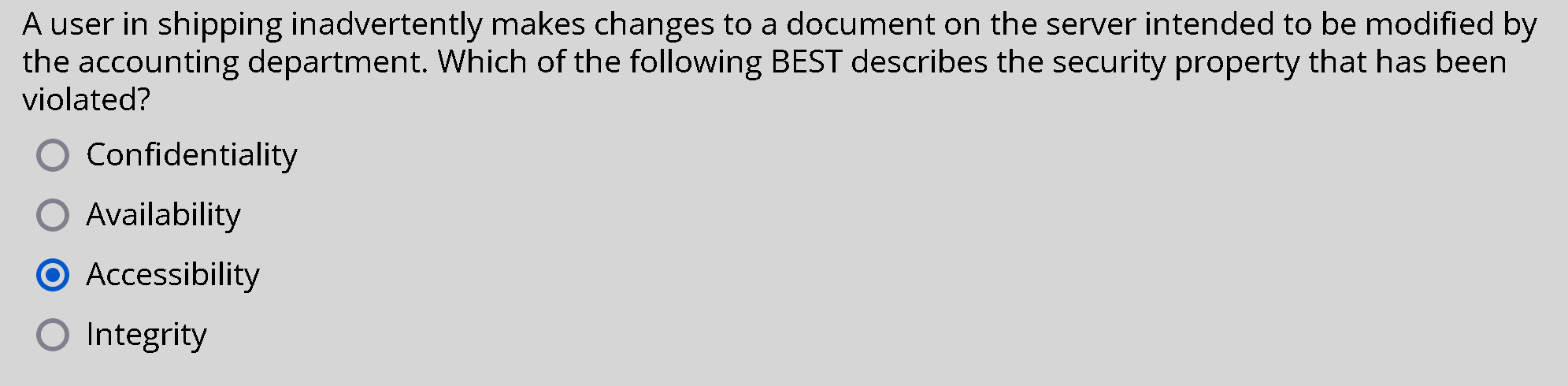 A user in shipping inadvertently makes changes to
