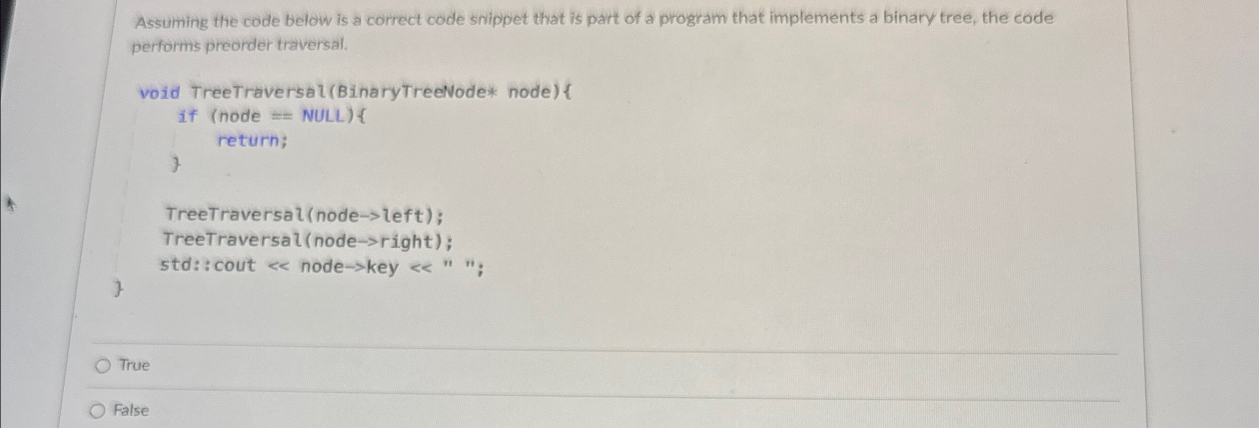 Assuming the code below is a correct code snippet