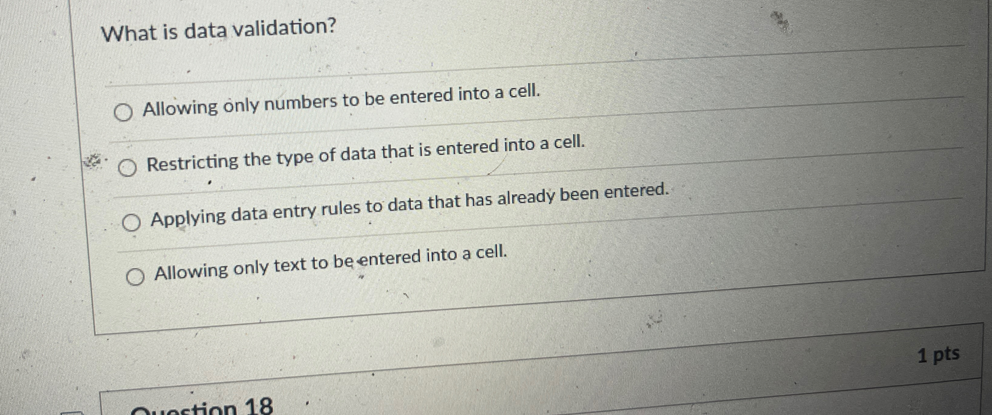 What is data validation? Allowing only numbers to
