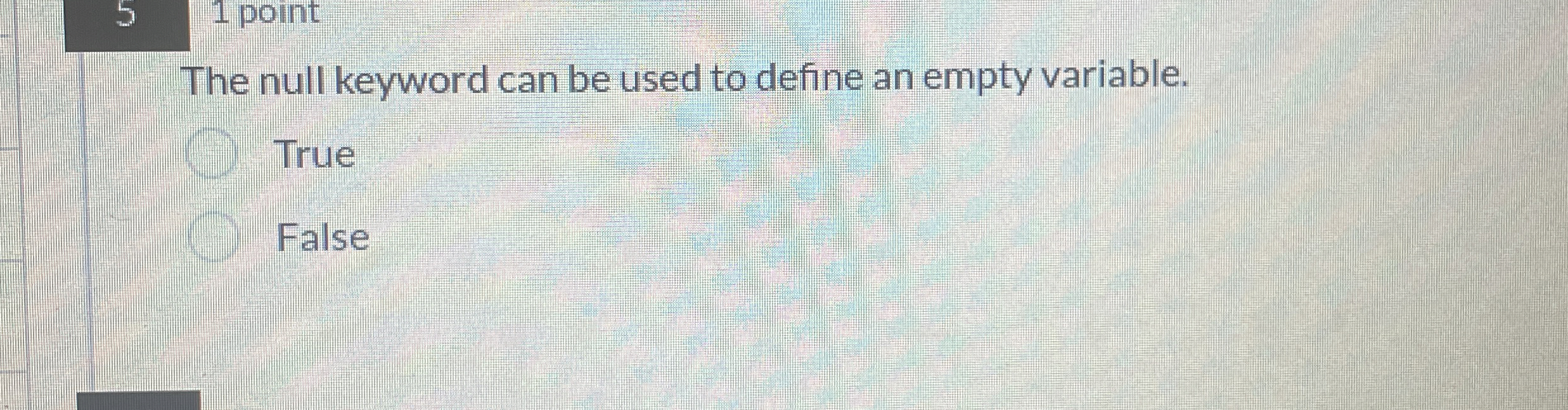 The null keyword can be used to define an empty
