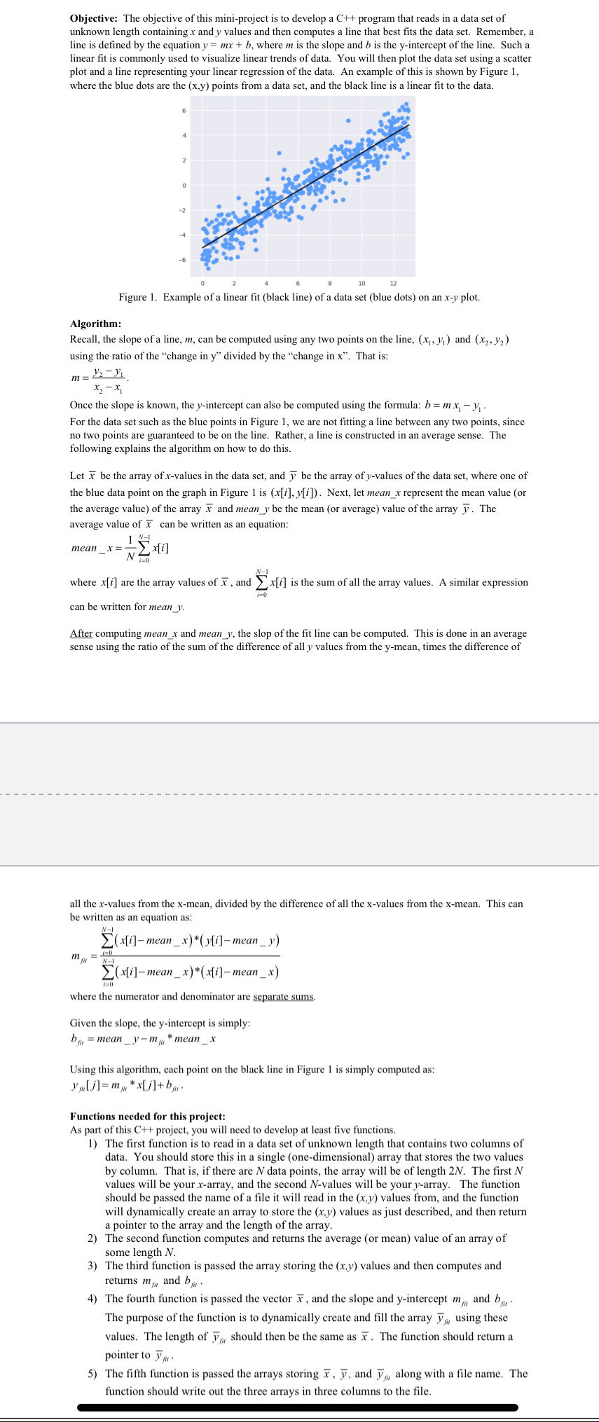 unknown length containing x and y values and then