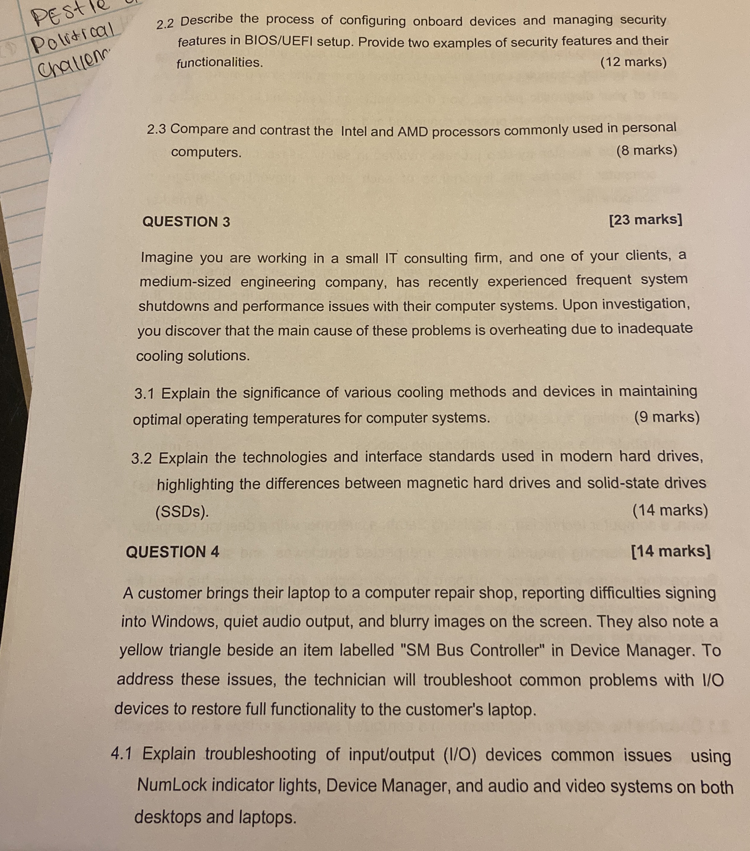 QUESTION 2 John, a computer technician, is