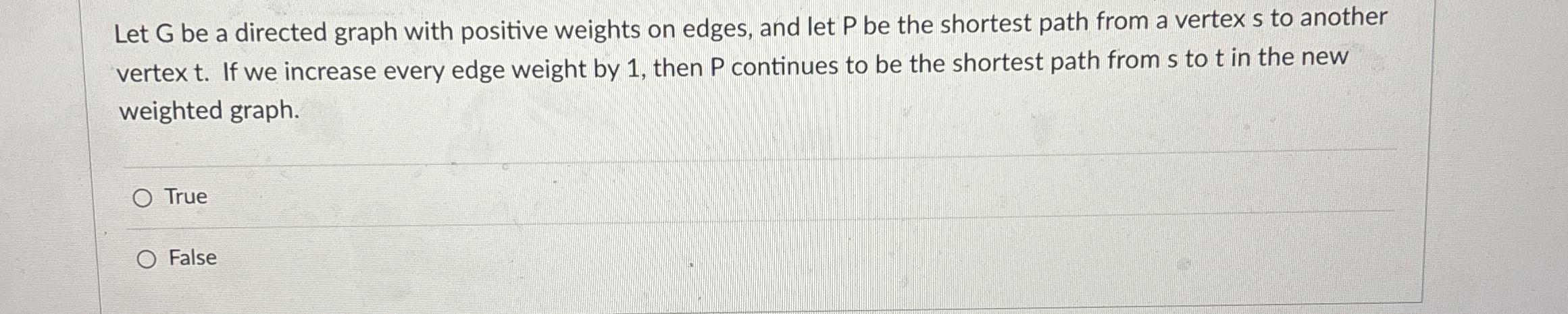 Let G be a directed graph with positive weights