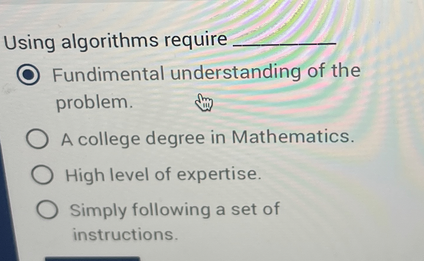 Using algorithms require q , Fundimental