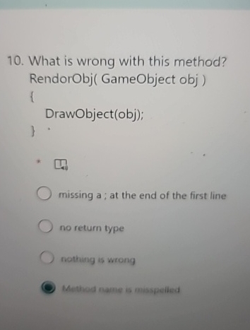 What is wrong with this method? RendorObj (