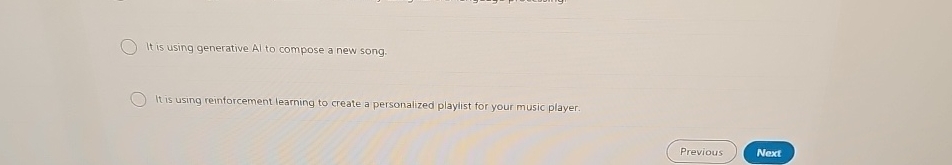 It is using generative Al to compose a new song.