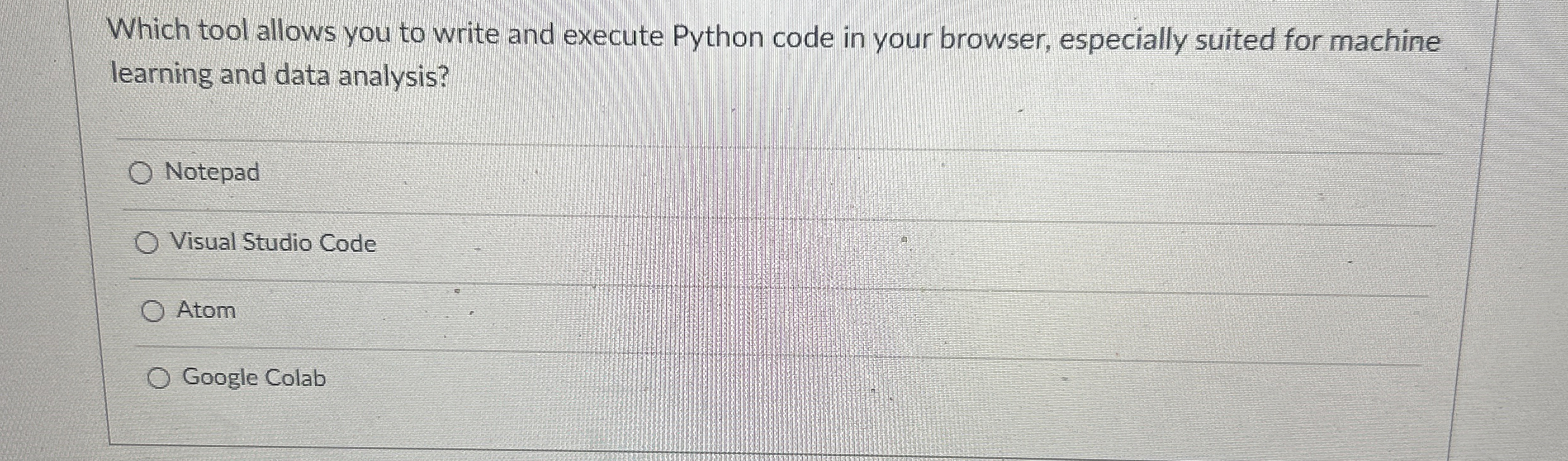 Which tool allows you to write and execute Python