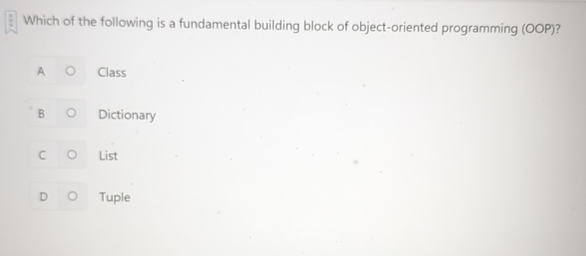 Which of the following is a fundamental building