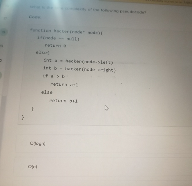 What fa tha desomplexity of the following