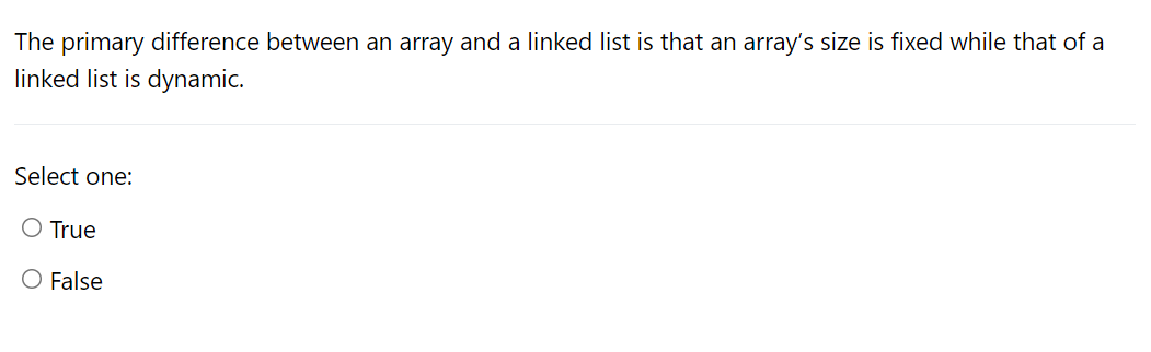The primary difference between an array and a