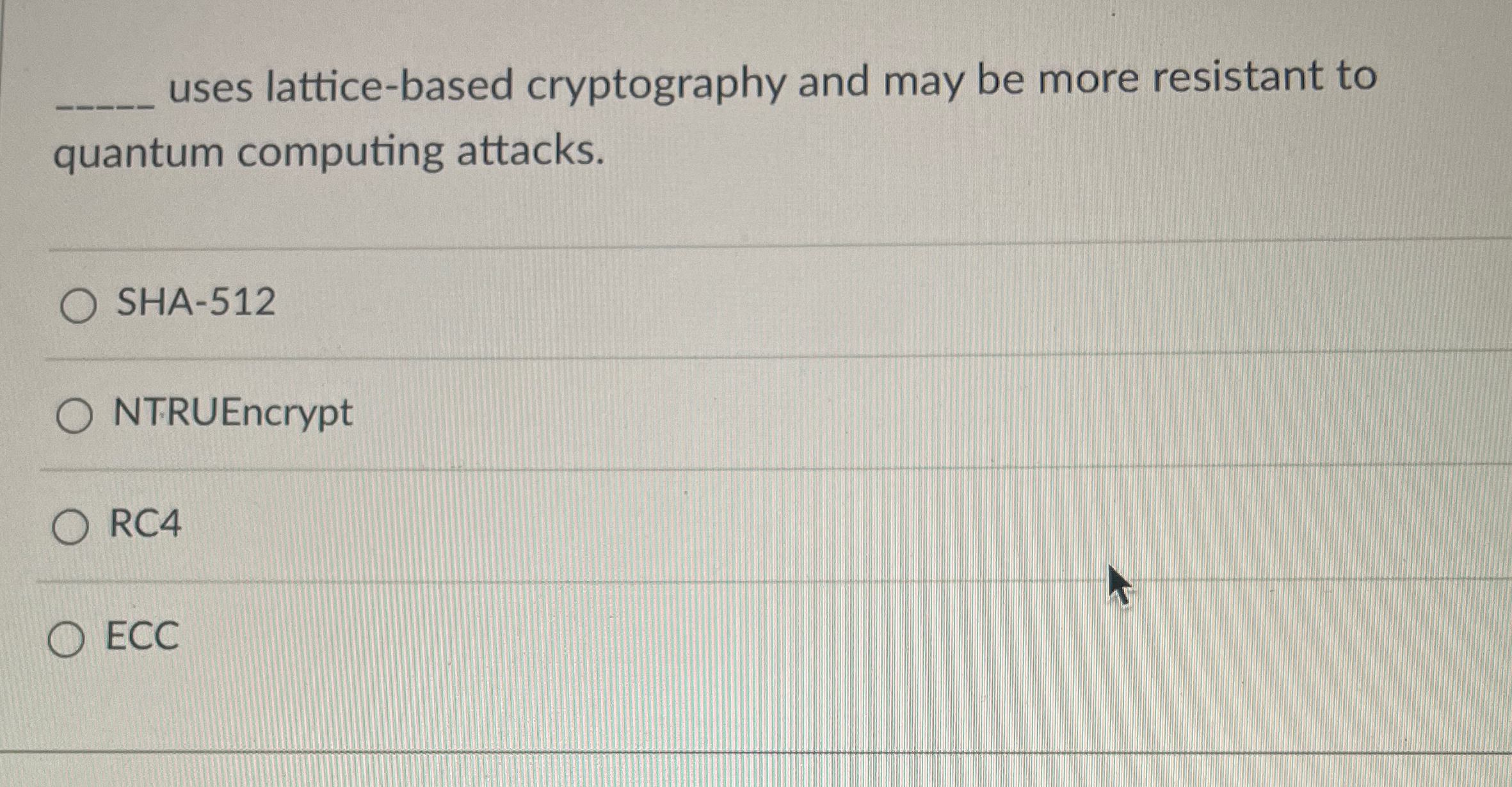 uses lattice - based cryptography and may be more