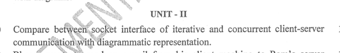 UNIT - II Compare between socket interface of