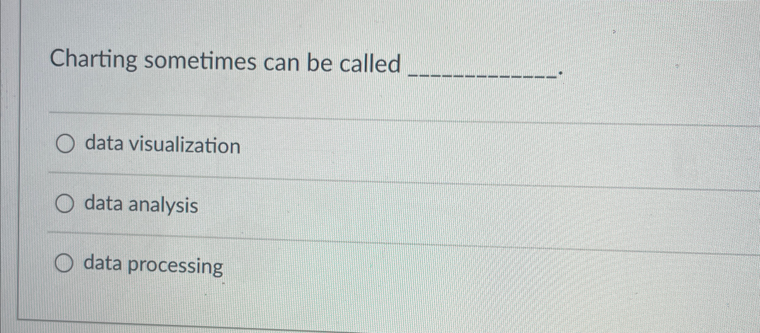 Charting sometimes can be called q , q , data