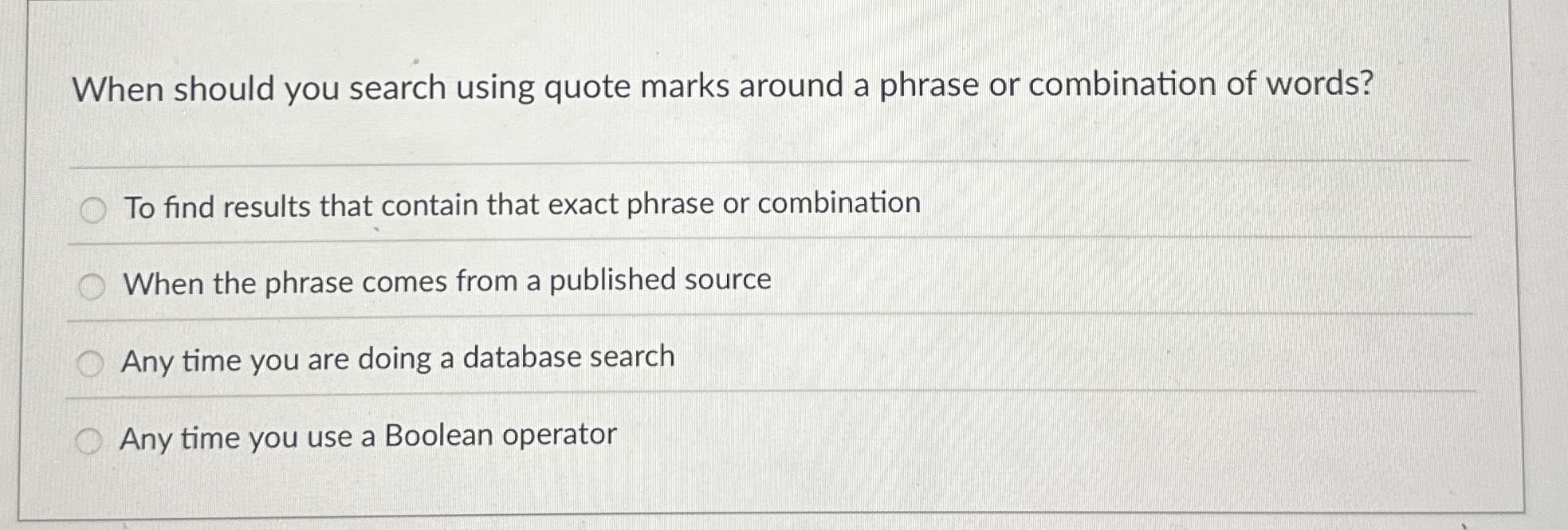 When should you search using quote marks around a