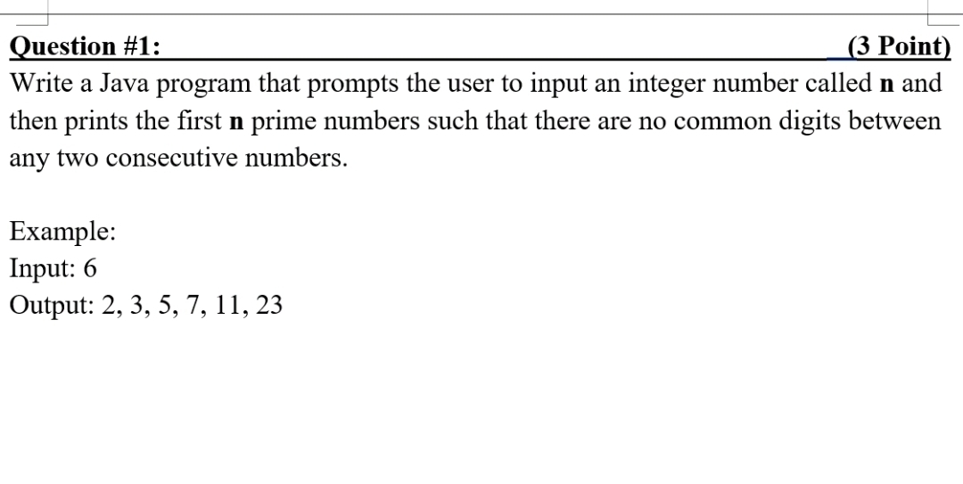 without using arrays Write a Java program that