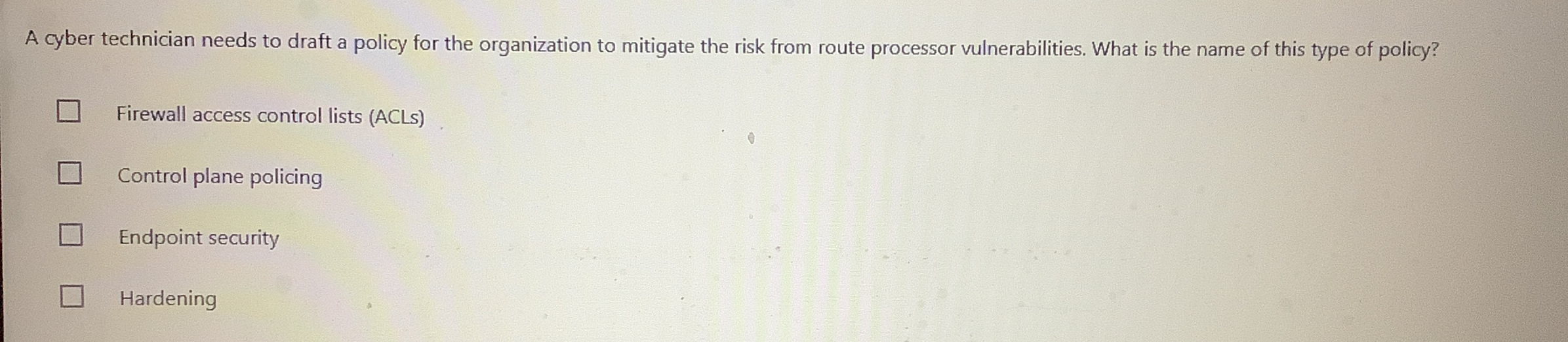 A cyber technician needs to draft a policy for