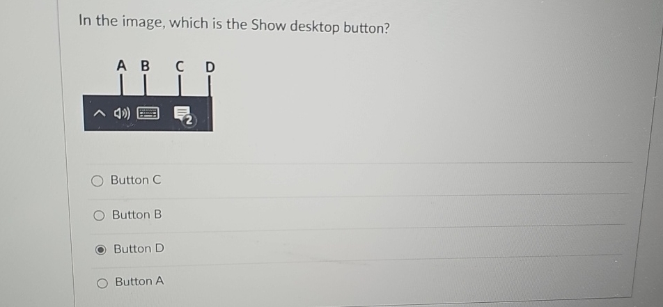In the image, which is the Show desktop button?