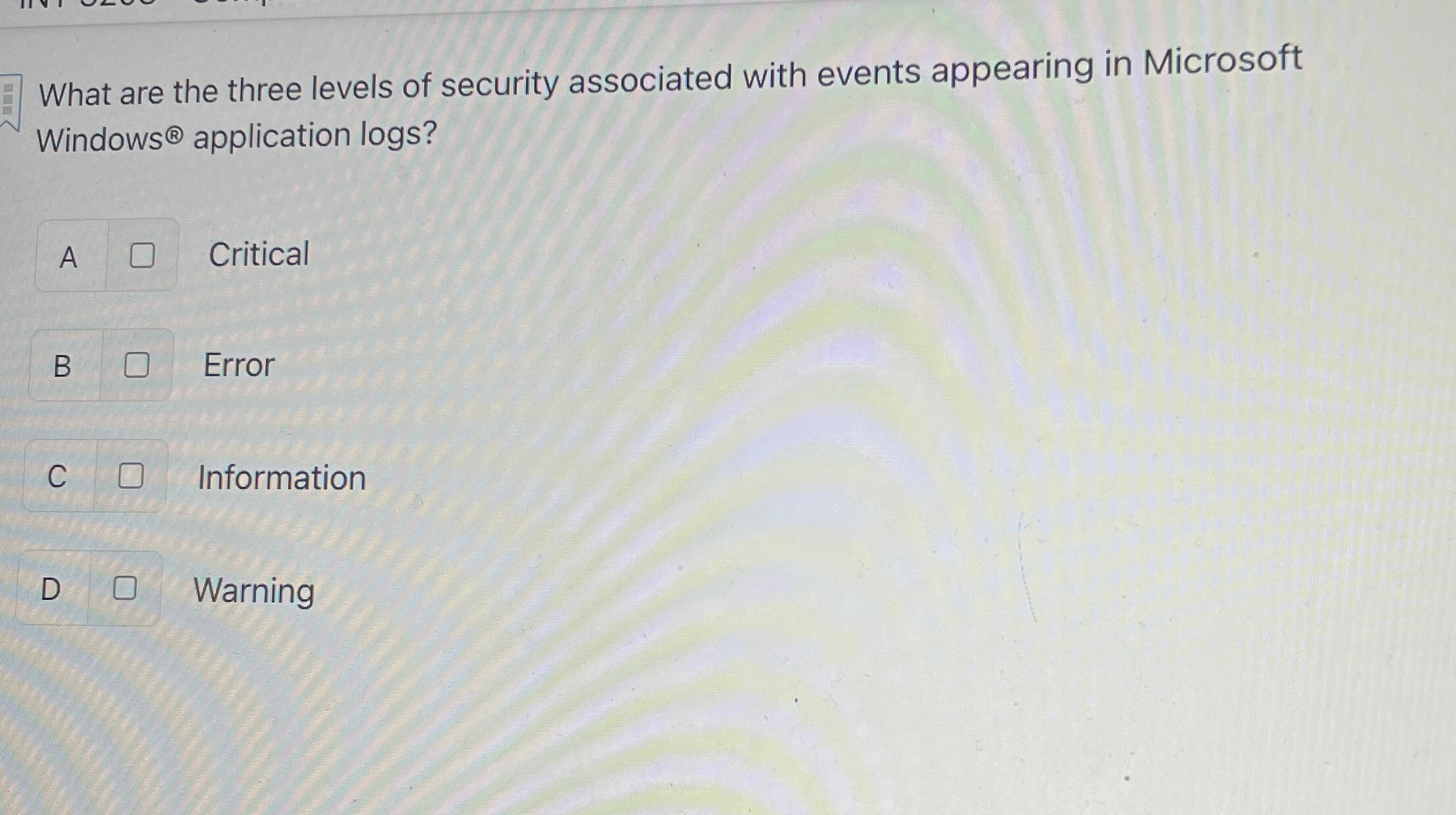 What are the three levels of security associated