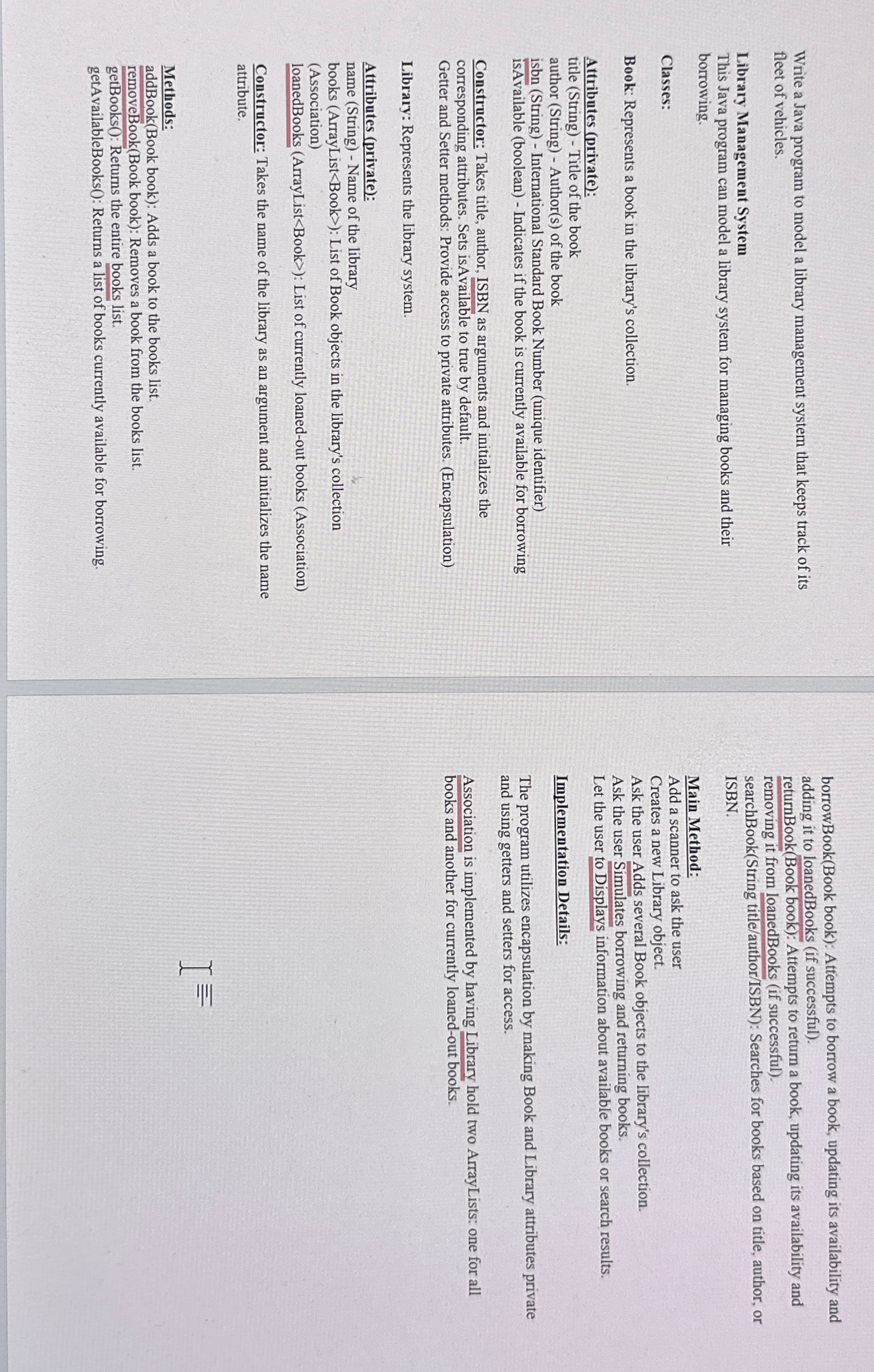 Write a Java program to model a library