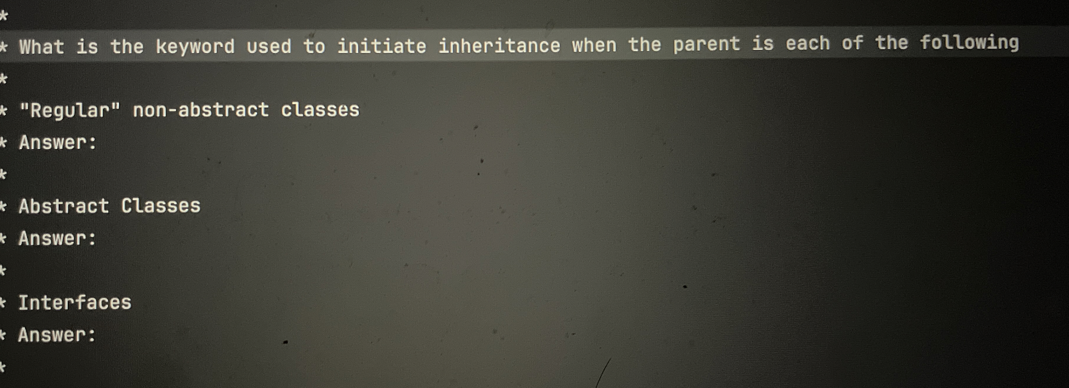 What is the keyword used to initiate inheritance