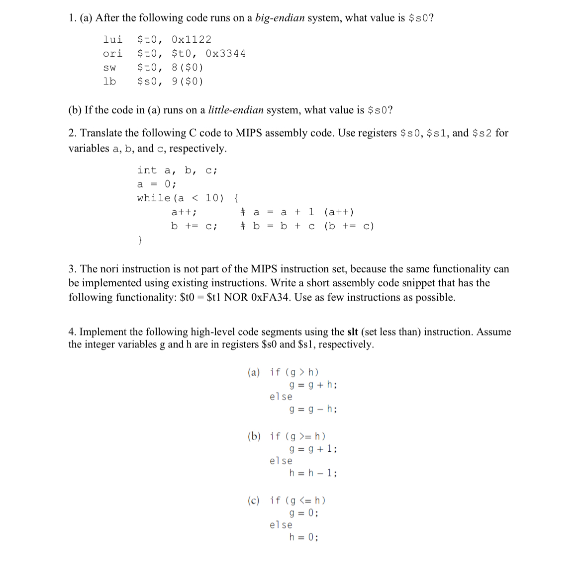 ( a ) After the following code runs on a big -