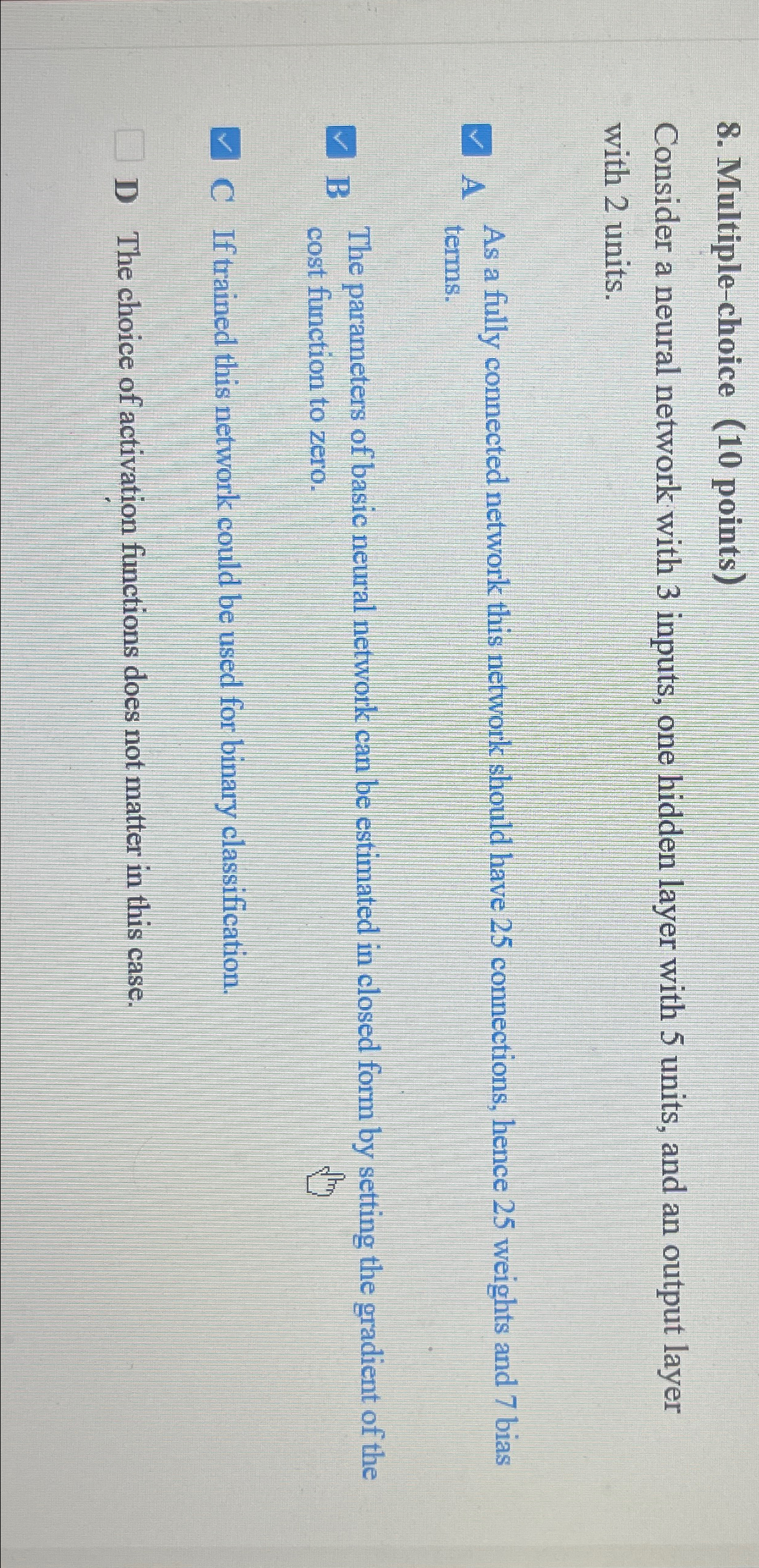 Multiple - choice ( 1 0 points ) Consider a