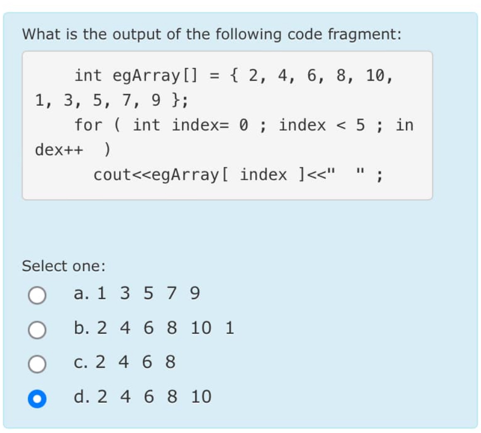 What is the output of the following code