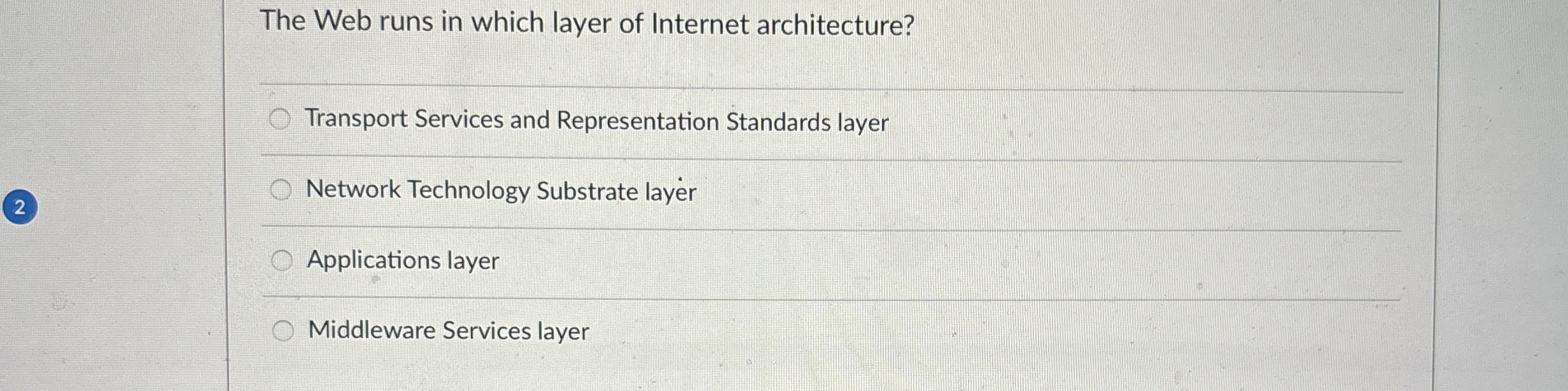 The Web runs in which layer of Internet