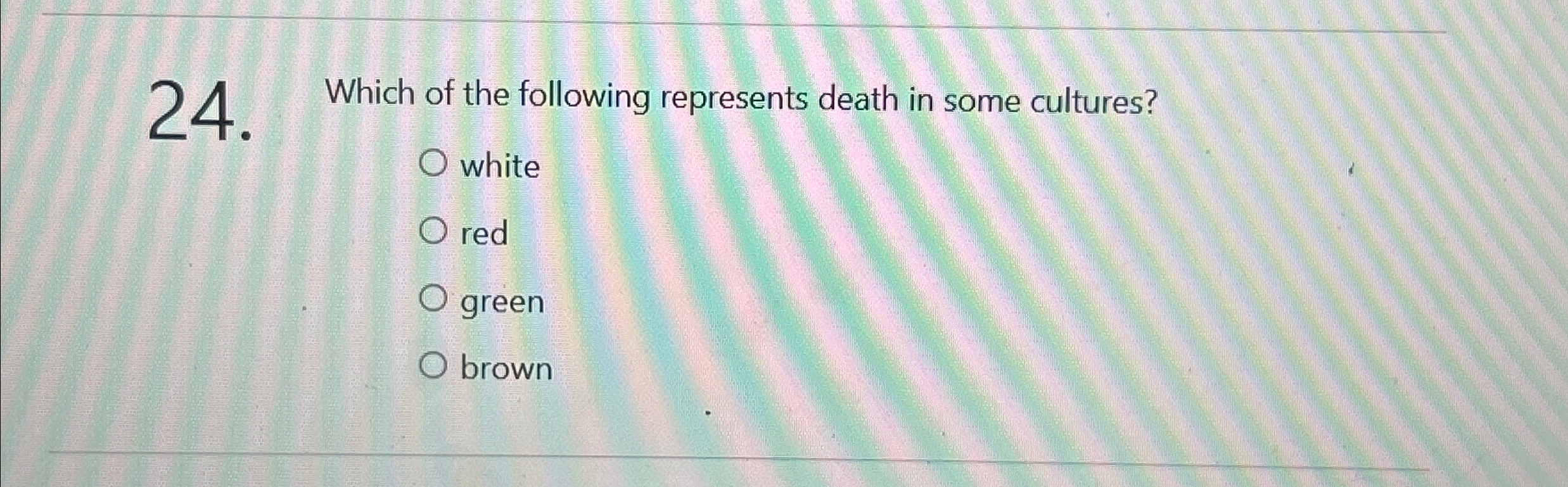 Which of the following represents death in some
