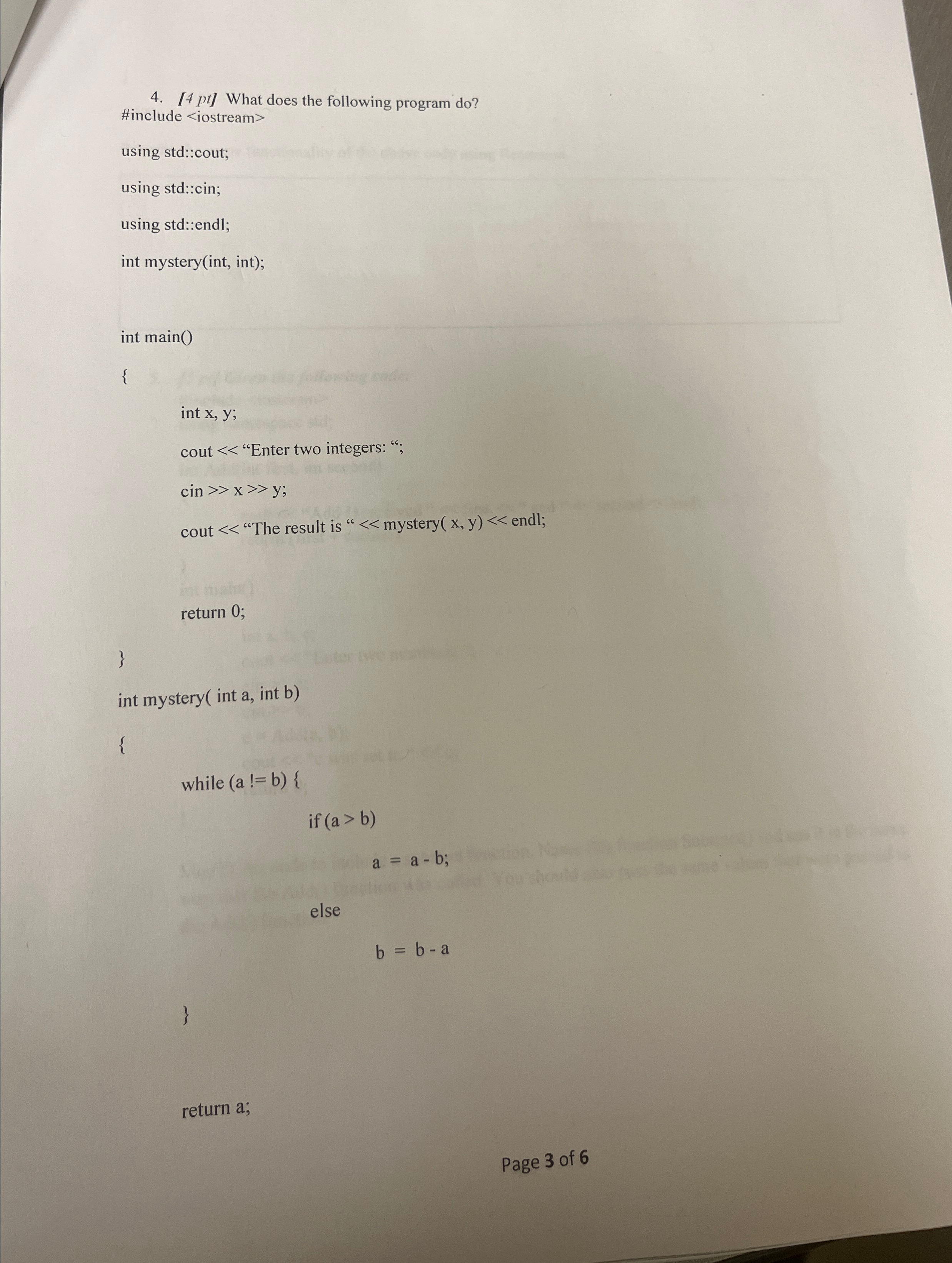 [ 4 p t What does the following program do ?