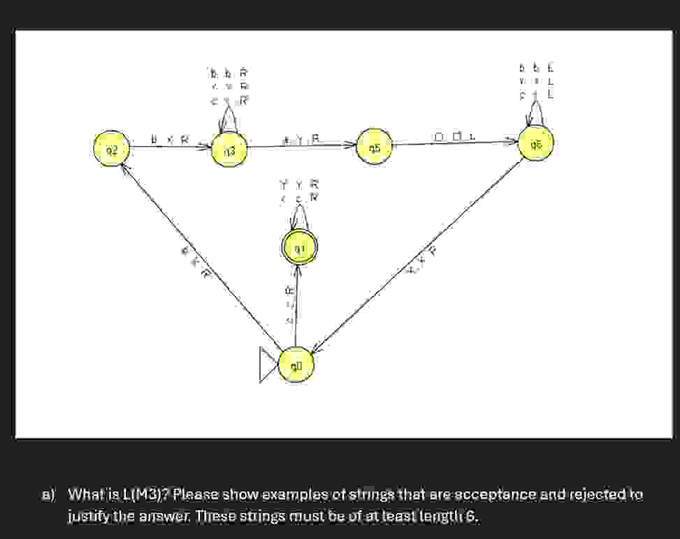 a ) a ) What is L ( M 3 ) ? Please show examples