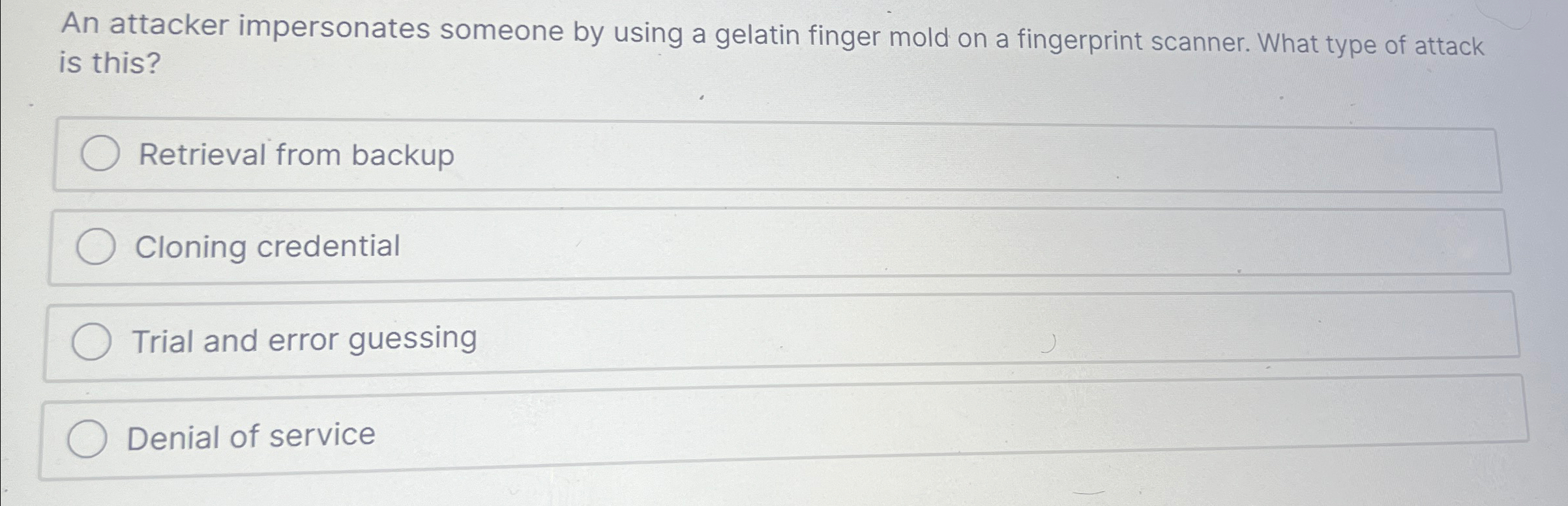 An attacker impersonates someone by using a