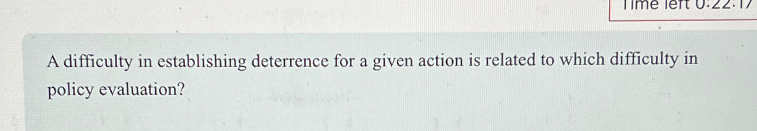 A difficulty in establishing deterrence for a