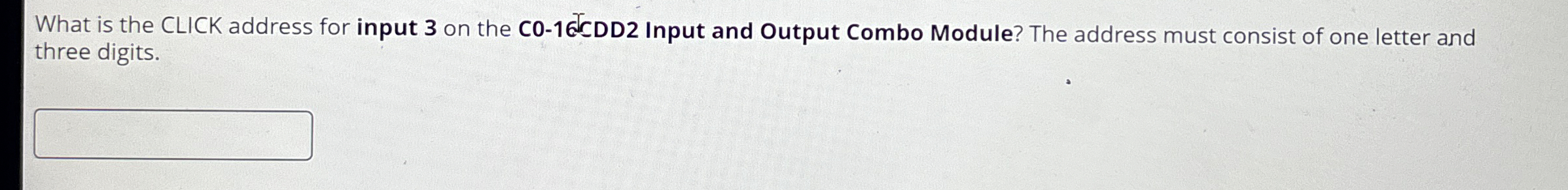 What is the CLICK address for input 3 on the C 0
