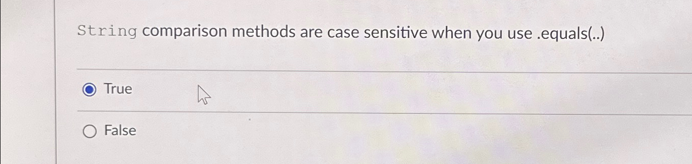 String comparison methods are case sensitive when