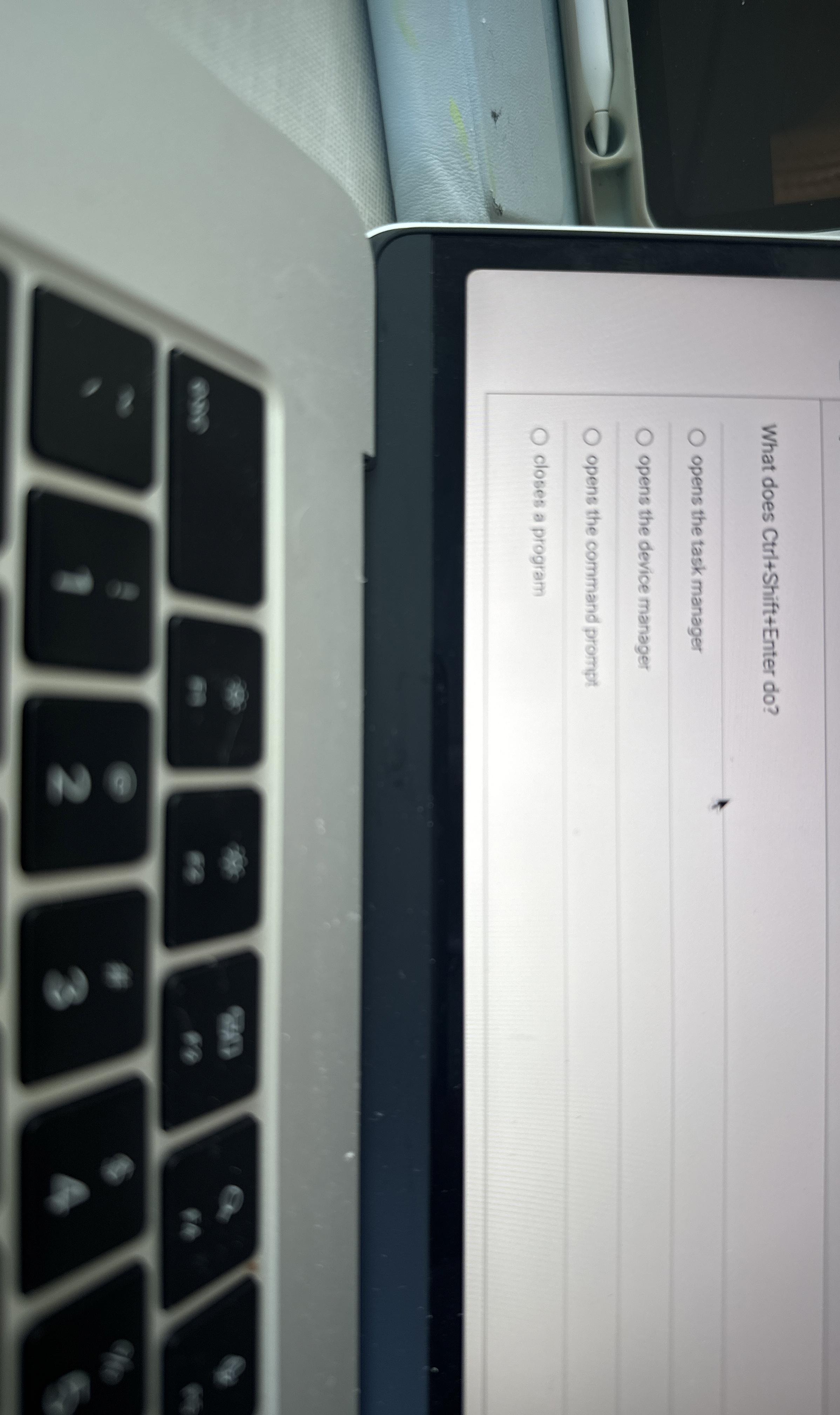 What does Ctrl + Shift + Enter do ? opens the