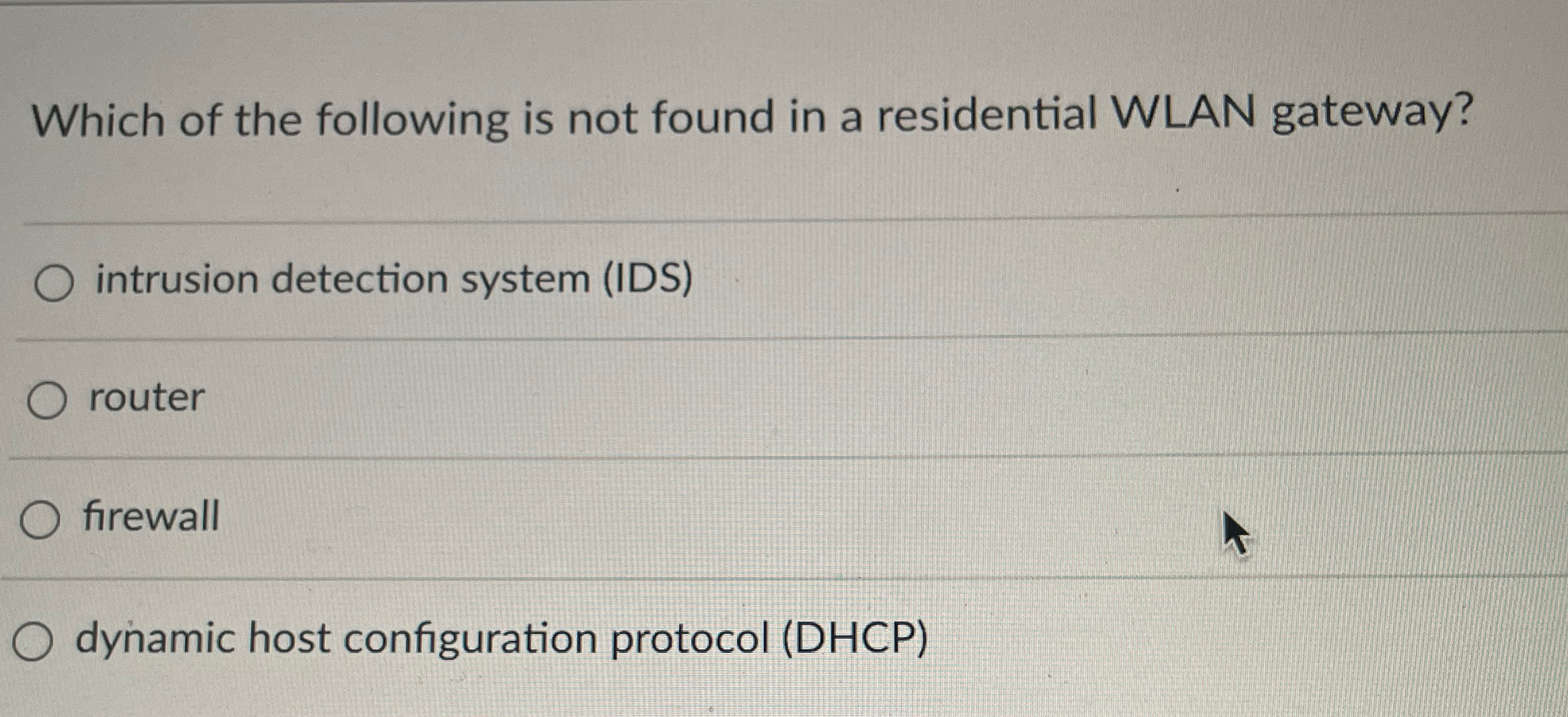 Which of the following is not found in a