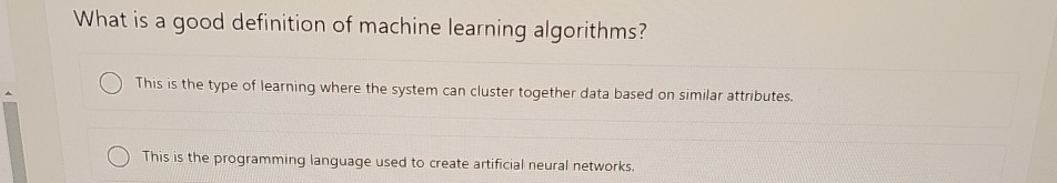 What is a good definition of machine learning